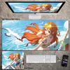 Hohe Auflösung ONE PIECE Leder-Mauspad Luffy Schreibtisch-Pad Rutschfest Wasserdichtes Mauspad Übergroß Jungen Animation E-Sport Spiel Tastatur-Pad