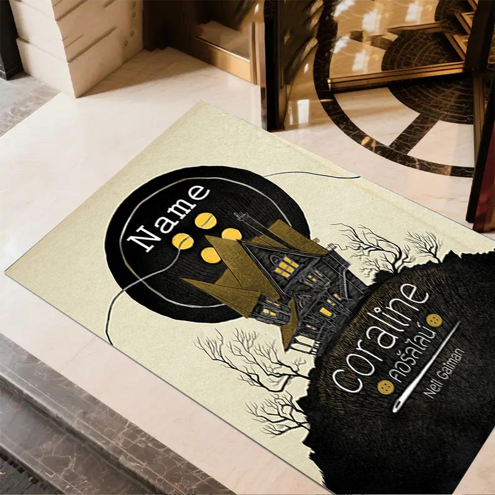 Mysterious Coraline House Personalized Text Carpet Design for Entryway Game Room Dormitory Living Rooms Anti-slip Rug Decorate Offices