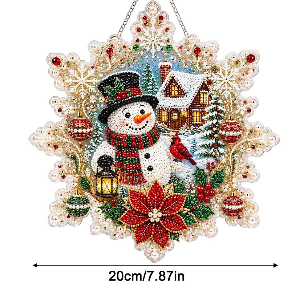 Acrylic Board Christmas Snowflake Pendant Clear Hanging Suncatcher for Adults