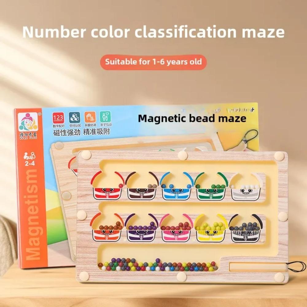 Neue Kleinkind Montessori Spielzeuge 2 in 1 ABS Magnetisches Farb- & Zahlen-Labyrinth mit Zeichenbrett Farbsortierung Zählen Zuordnungsspielzeug