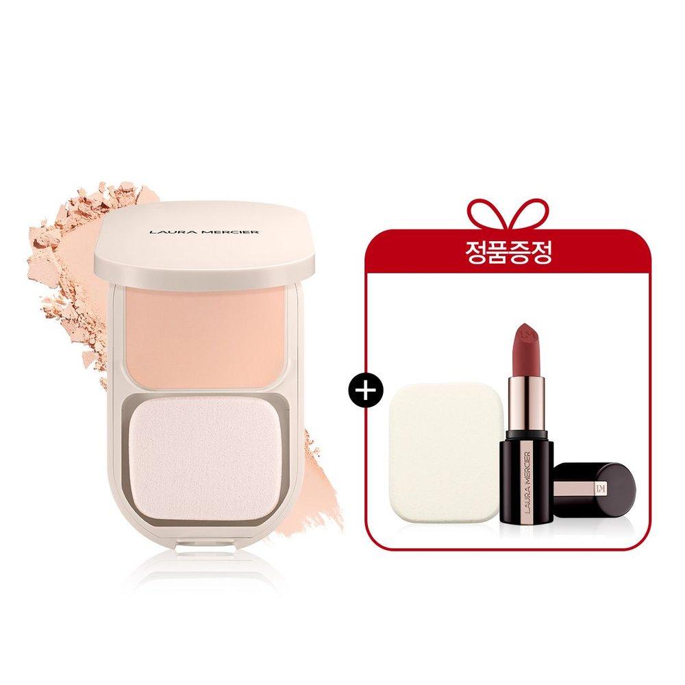 Real Flawless Feather Matte Powder Foundation (+Caviar Matte Lipstick+Puff) 3N Latte