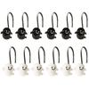 12pcs Stainless Steel Halloween Shower Curtain Hooks Creative 68mm S-type Home Decorations Hook Kitchen Doorbehind Hooks