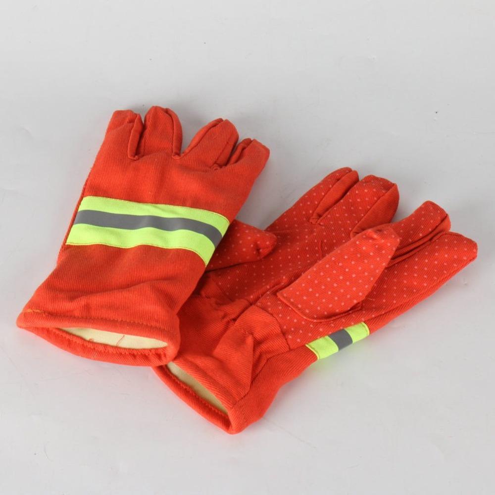 Heat Resistant Firefighter Training Gloves Thicken Fire Resistant Gloves  Emergency Rescue