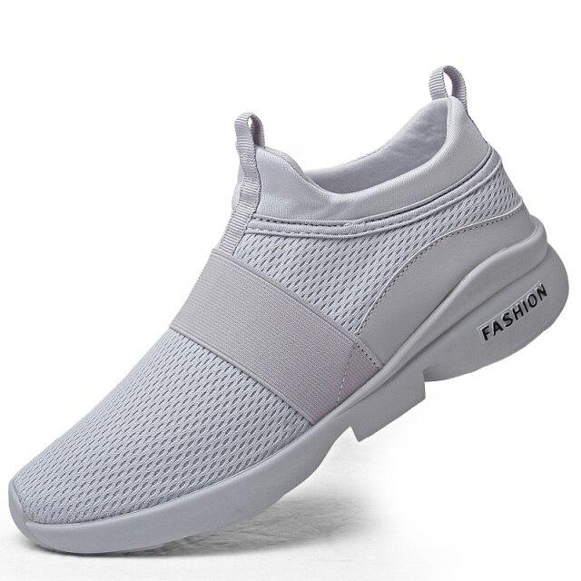 Men Casual Shoes Sneakers Fashion Loafers Comfortable Mesh Mens Shoes Footwear Lightweight Walking Shoes White Size 46