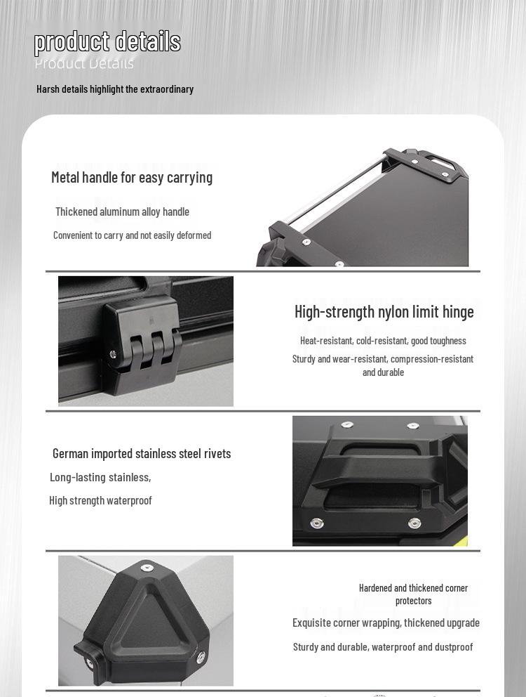 45L/100L Large Capacity Aluminum Alloy Electric Vehicle Tail Box for Motorcycles & Electric Bicycles