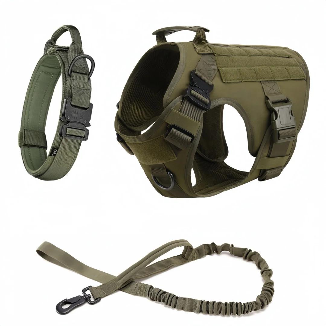 Grote hondenharnas en lijnset Huisdier Duitse herder Mechelse herder Trainingsvest Hondenharnas en halsbandset voor alle rassen Hond (as the picture,S)