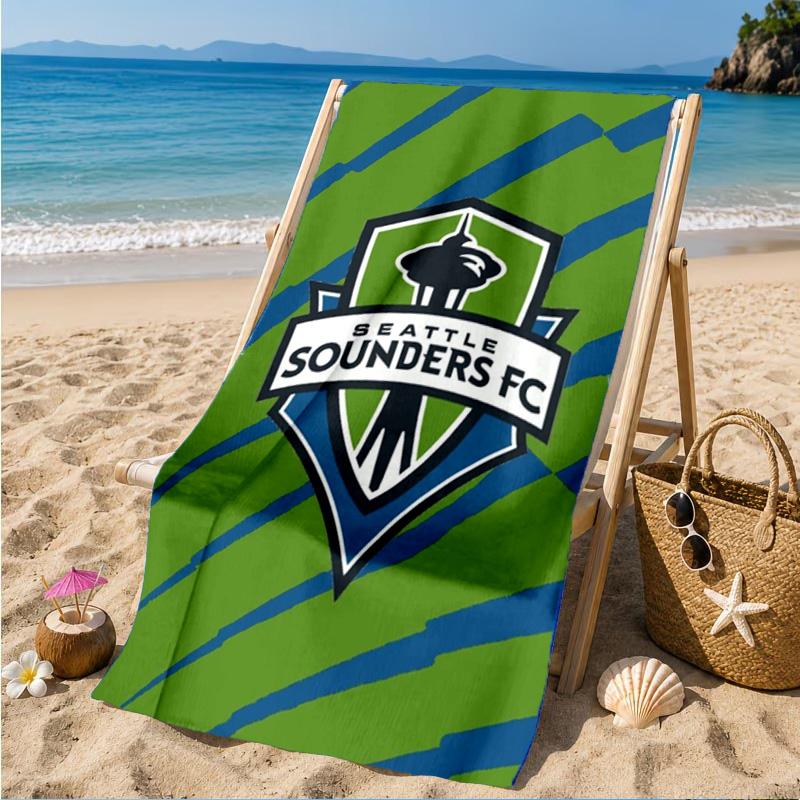 Fc Crest Design Printed Microfiber Beach Towel, Soft And Absorbent, Quick-Dry, Ideal for Summer Travel, Beach Essential, Swimming Pool