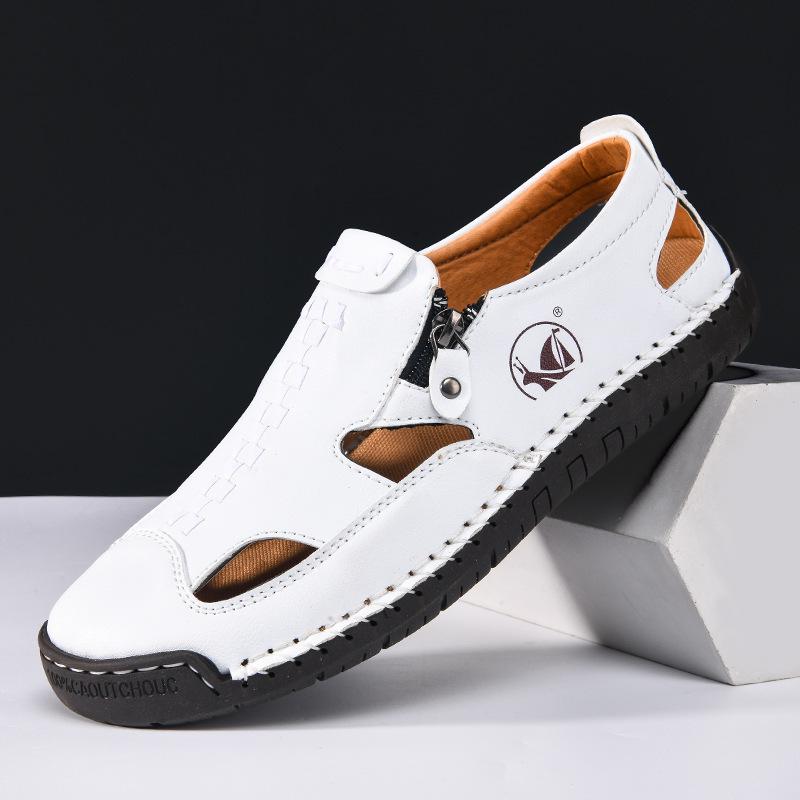 2025 Herren Atmungsaktive Sommer-Sandalen mit geschlossener Zehe - Heiß verkaufende lässige Übergrößen Strandschuhe