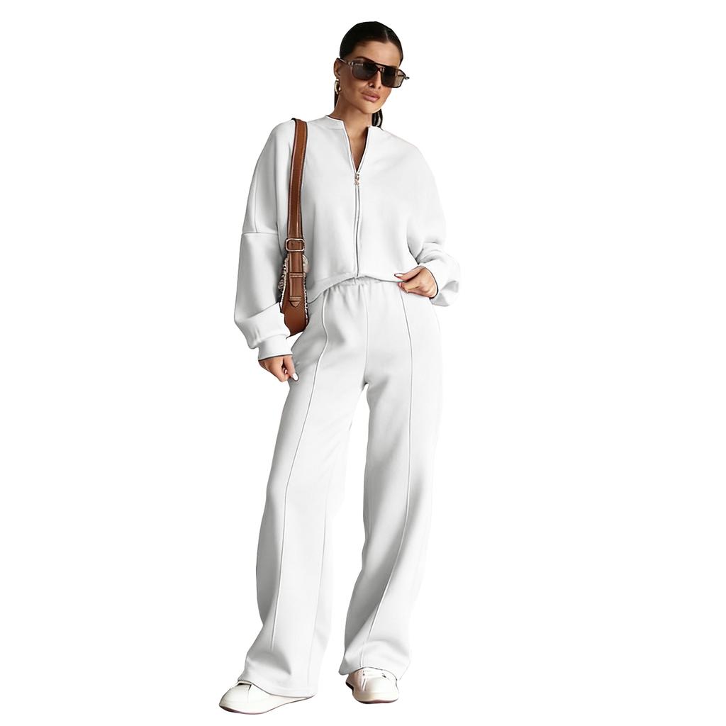 Women's Fashion Street Long,Sleeved Jacket And Pants Two,Piece Set