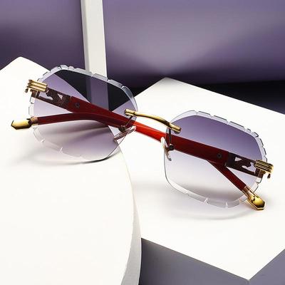 Punk Rimless Polygon Sunglasses Men Fashion Vintage Trendy Small Frame Sun Glasses Frameless Eyewear UV 400