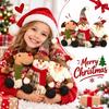 Button Accent Christmas Plaid Fabric Doll Plush Filled Christmas Tree Ornament  Christmas Party
