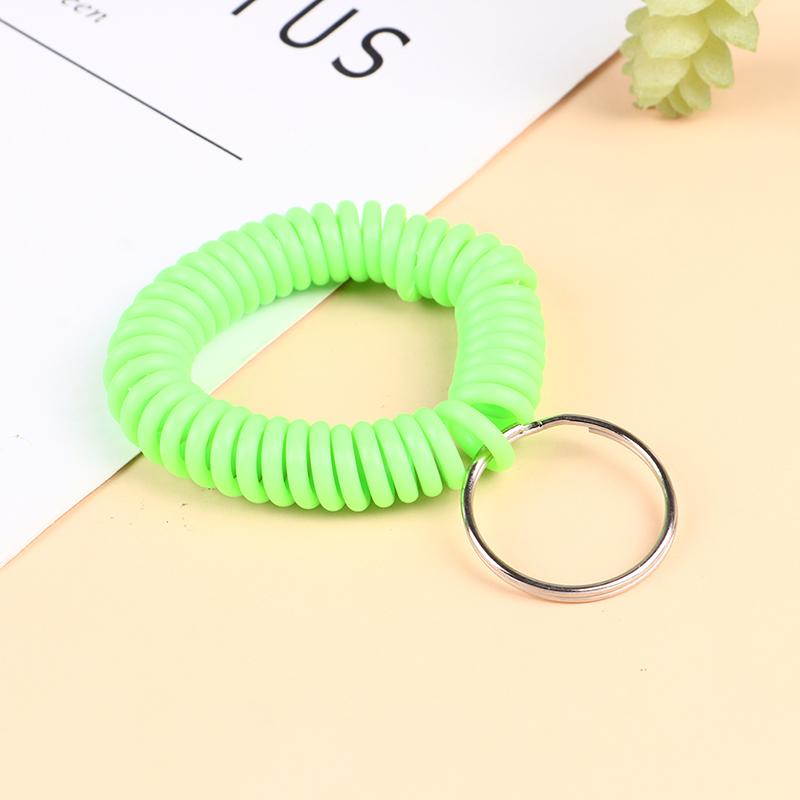 10Pcs Multipurpose Stretchable Wristband Keychain Spring Flexible Spiral Elastic Band Bracelet Key Holder Ring For Sauna Gym Outdoor Sports Hair Rings