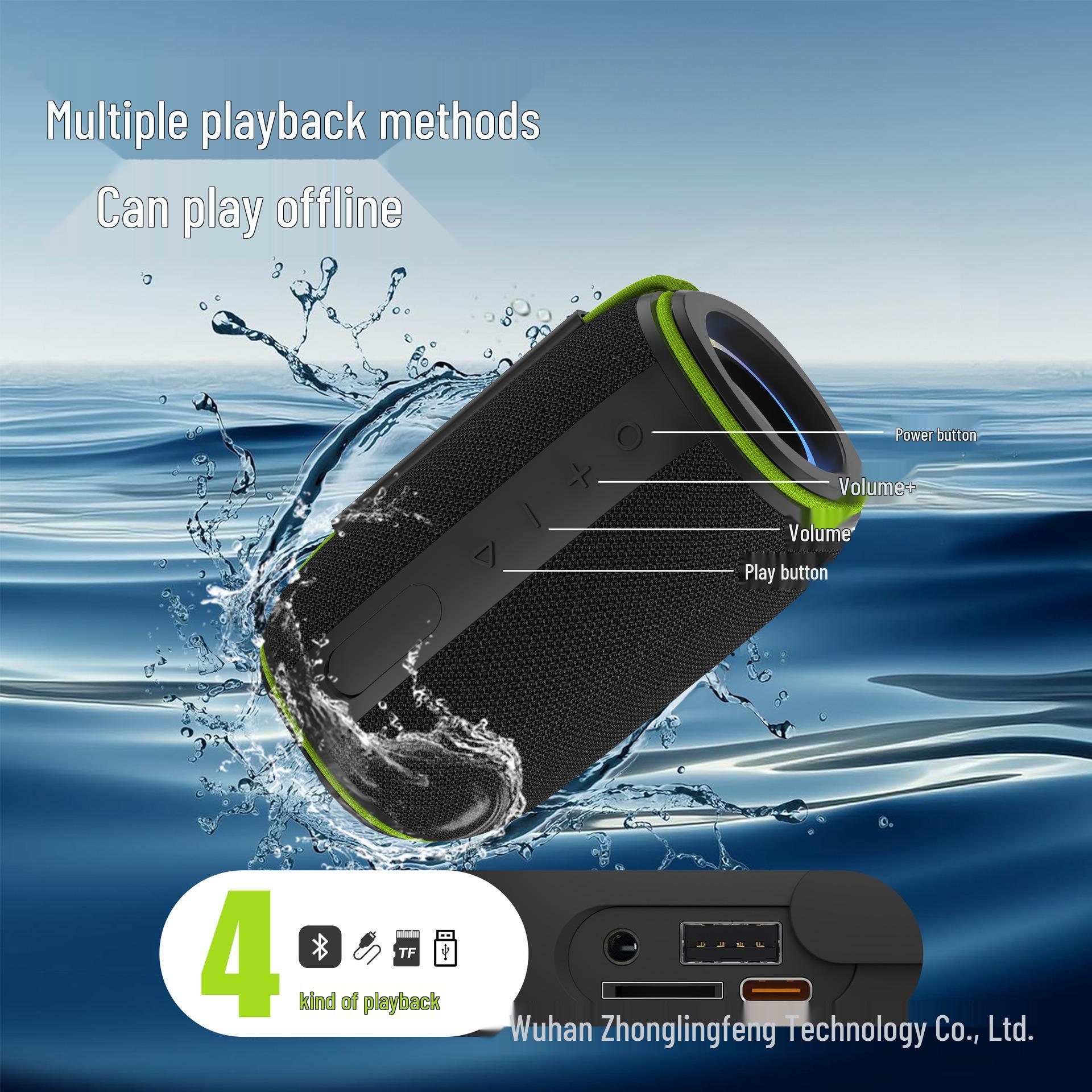 

WiWu RGB Wireless Bluetooth Speaker: Portable, Waterproof IPX6, High-Volume Sound, Indoor/Outdoor Use. H5 чорний