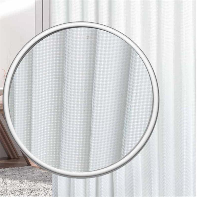 Thickened Jacquard Waffle Shower Curtain Pure Color Waterproof Bathroom Partition Easy Install Privacy Screen