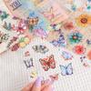 6 - Piece Butterfly & Flower PET Sticker Pack, for Hand - Account and Scrapbook Decoration
