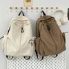 Waterproof Nylon Unisex Backpack 15.6 Inch Laptop Backpacks Women Travel Bookbag Solid Color School Bag for Teenage Girls