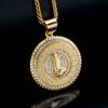 1pc Hip Hop Praying Hands Pendant Stainless Steel for Men Paved Rhinestone Gold Colour Necklace Jewelry