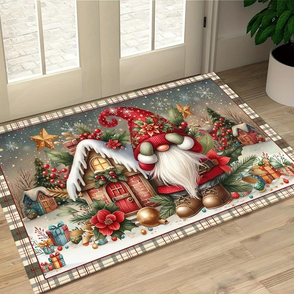 Cartoon Santa Claus Carpet Christmas Carpet Doormat Outdoor Carpet Welcome Mat Living Room Carpet Rug for Bedroom Home De