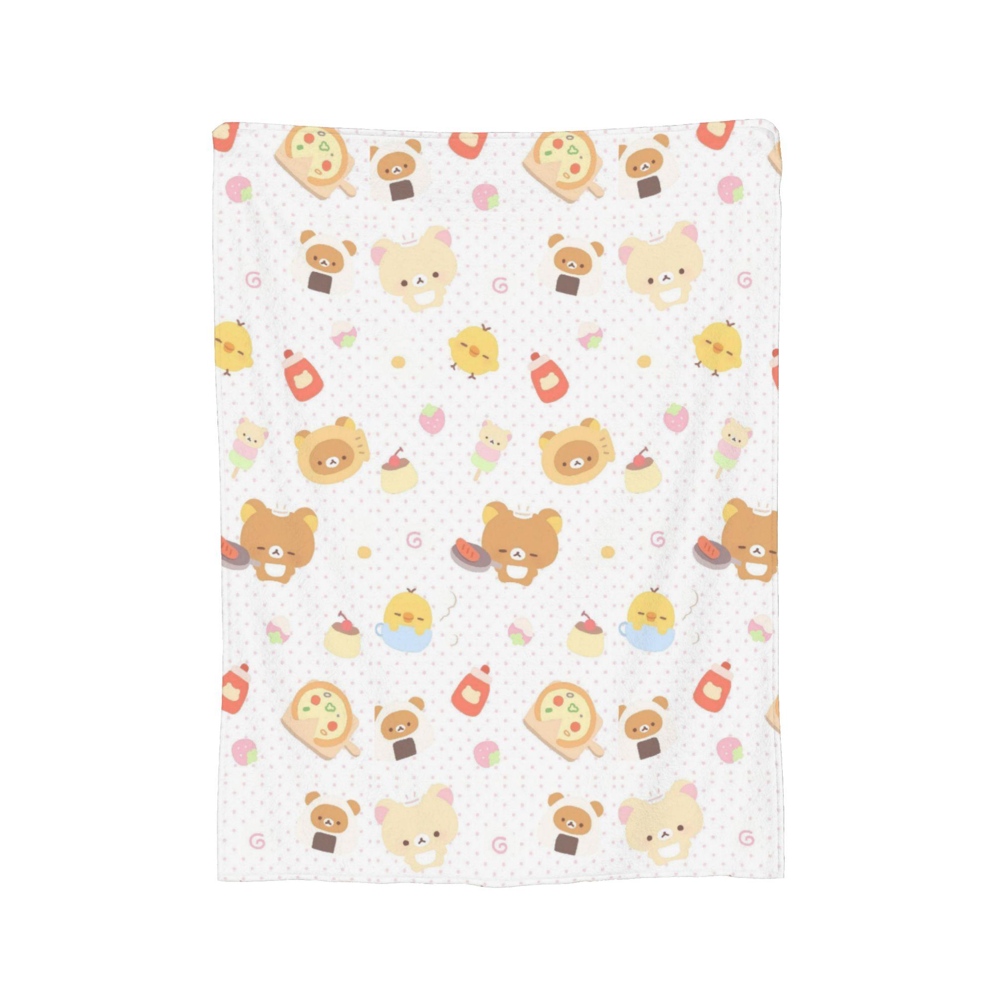 

Cartoon Rilakkuma Blanket Velvet All Season Breathable Lightweight Throw Blankets for Bedding Car Rug Piece 30x40in