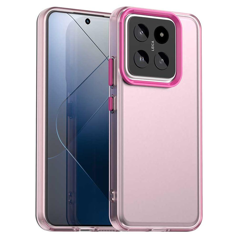 

For Xiaomi 14 Case PC+TPU+PET Matte Anti-Drop Phone Back Cover Red
