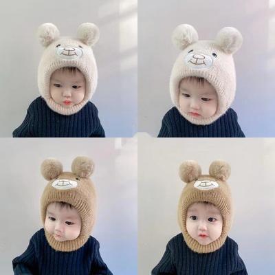 Baby Hat Autumn and Winter Cute Children Winter Baby Wool Hat Infant Ear Protection Knitted Hat
