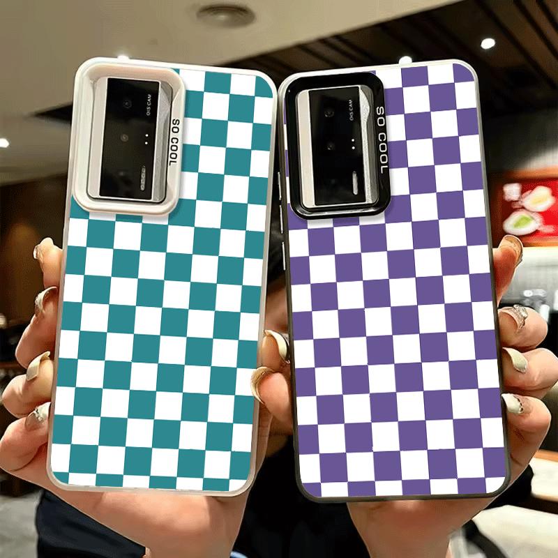 Retro Classic Chess Board Grid Shockproof Phone Case for Xiaomi Poco X7 X6 X5 X3 Pro F7 Ultra M8 Redmi 15C 15 14C 13C 12C 10C 13