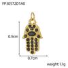 CARLIDANA Vintage Popular Pendant Hollow Charms Stainless Steel Gold Plated Heart Palm Zircon Evil Eye Charms for Jewelry Making
