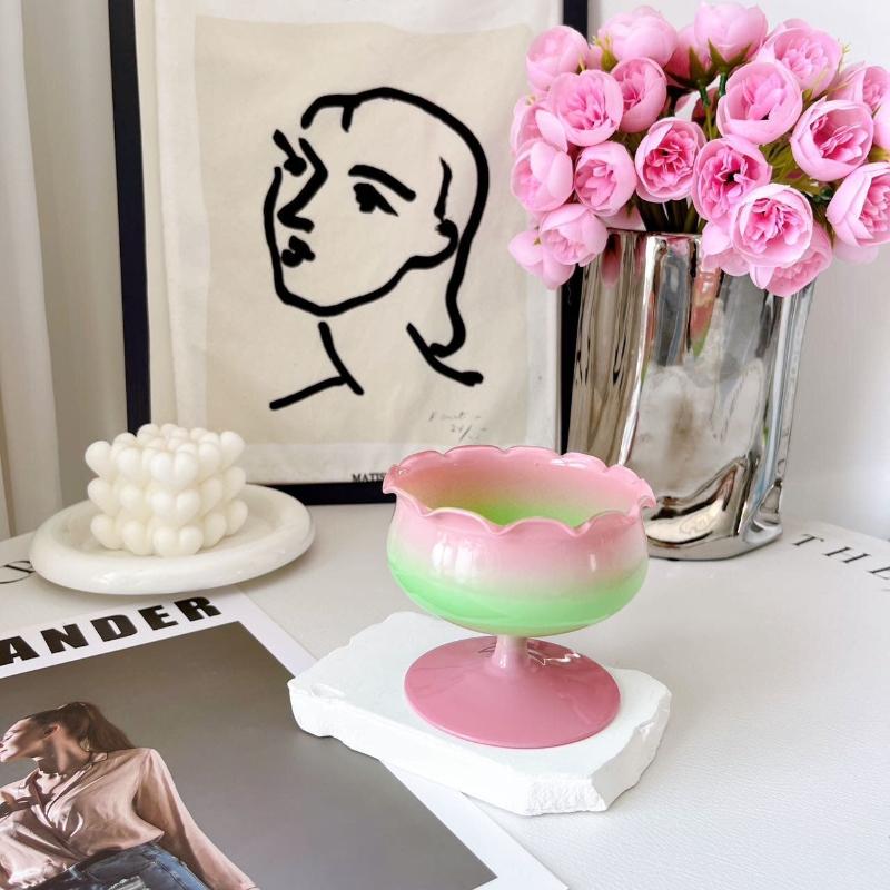 Golf Kant IJs Kom Salade Verloop Kleur Huishouden Koud Drank Glas Sap Glas Bekers Drinkware Koffiemokken Wijnglas Decor