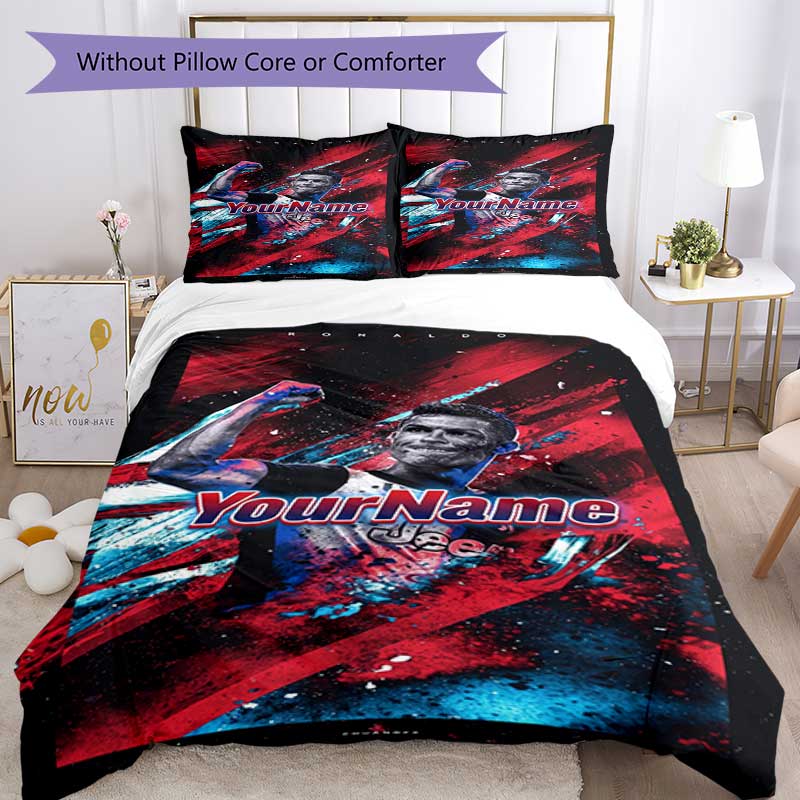 Cristiano Ronaldo 29 Customize Your Name Bedding Set Breathable Duvet Cover with Pillowcases Home Decoration Birthday Gift