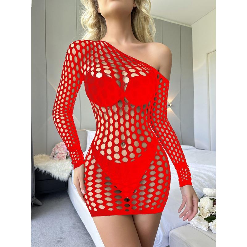 Sex Underwear Hip Skirt Long Sleeve Sexy Hollow Mesh Skirt