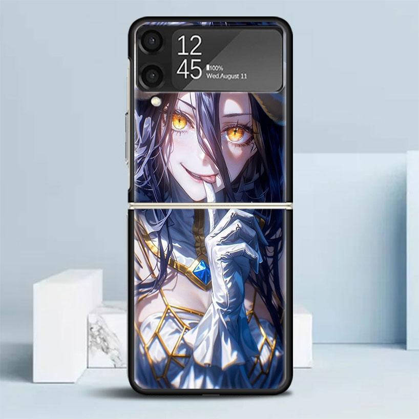Albedo Overlord Anime Phone Case For Samsung Galaxy Z Flip7 Flip6 5G Flip5 Flip4 Flip3 ZFlip 7 6 3 4 5 Shockproof Back Cover Gal