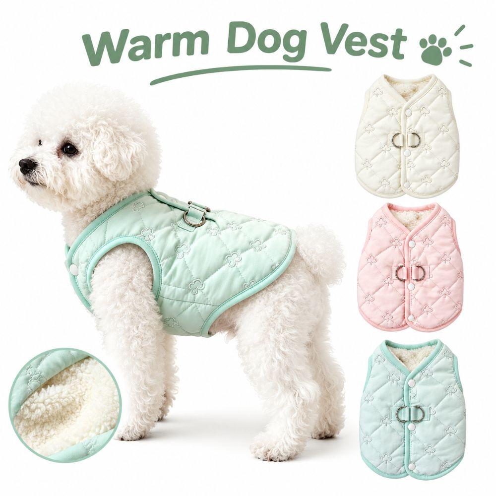 Embroidery Teddy Bear Coat Thickened Puppy Clothes Vest New Cat Vest Winter
