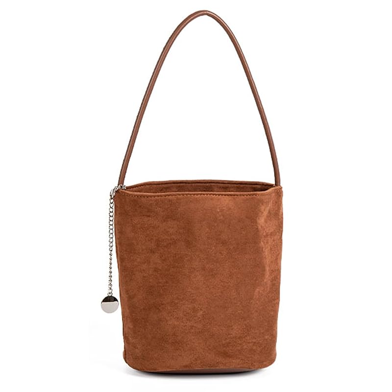 

[HIKKER-LINK] tote bag plain bucket bag for women ladies small bag handbag suede style bag travel bag date bag shopping lightweight shoulder bag