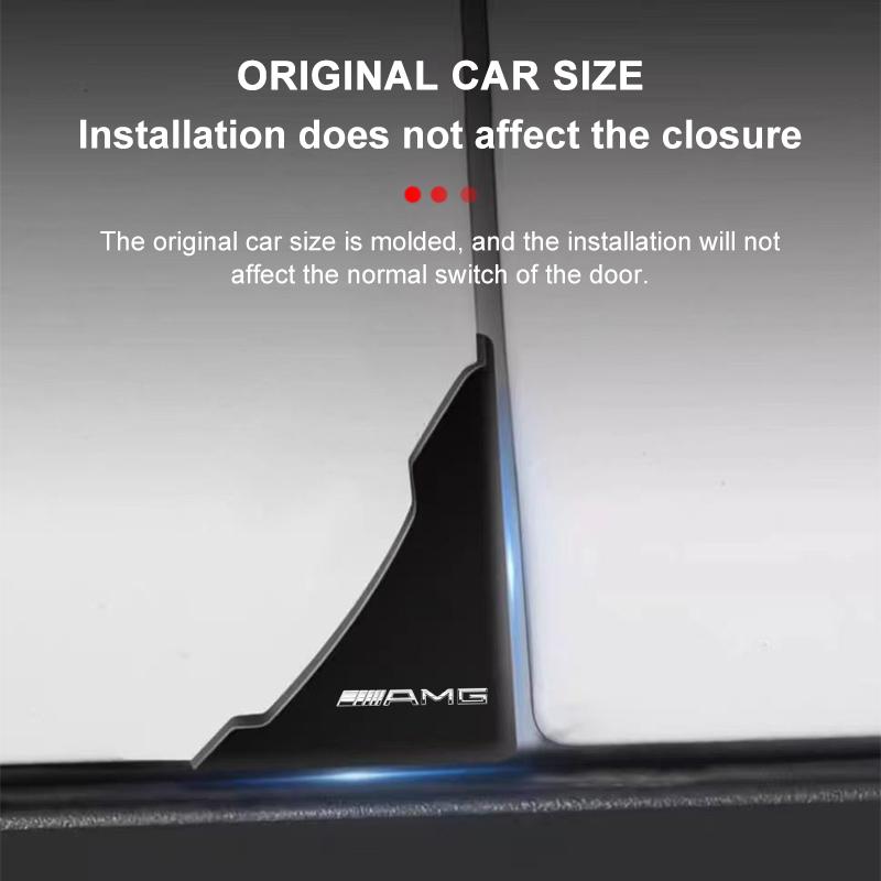 2pcs Car Door Corner Protection Decals 3D Sticker Car Styling For Mercedes Benz AMG W212 W205 W246 W177 W176 W213 GLC GLE GLS ML Welcome Laser Lamp