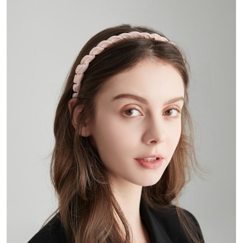 Pink Braided Turban Headband Stylish Fashionable Women's Hair Accessory