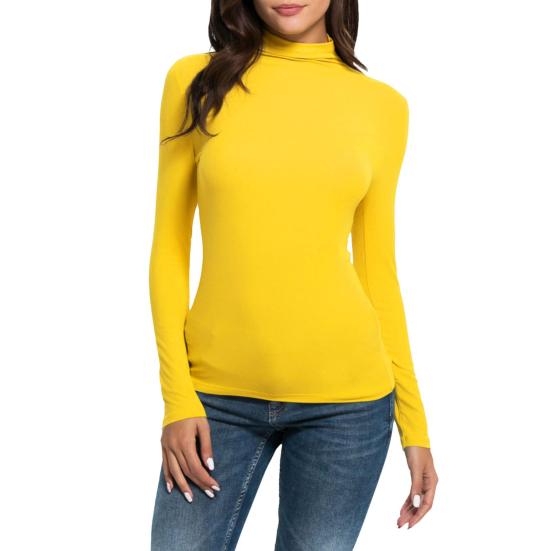 Dame Termisk Langermet Skjorte Slim Mock Turtleneck Genser Basic Undertrøye Kompresjons Base Layer Topp for Arbeid Hjem Ferier