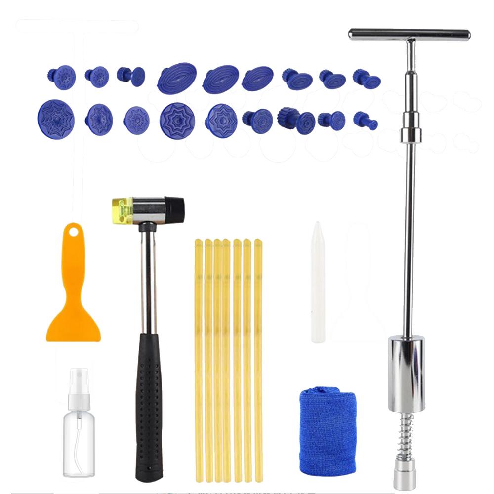 

Dent Remover Tool For Car 30X Dent Remover Tool Kit With T-Bar Dent Puller Lever Principle Avoid Damage To The Original Paint