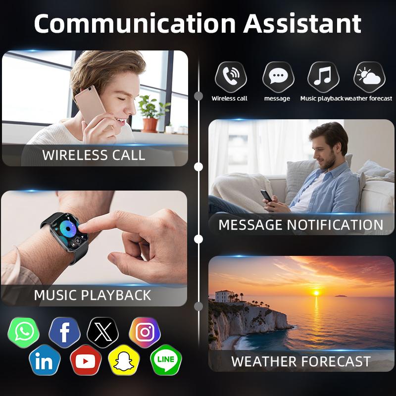 LIGE Novo Smartwatch 2.01 polegadas Chamada Bluetooth Esportes ao Ar Livre À Prova d'Água Smartwatch Masculino