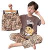 Cartoon Boys' Summer Pajamas Set: Short-Sleeved Top & Shorts for Indoor/Outdoor Wear