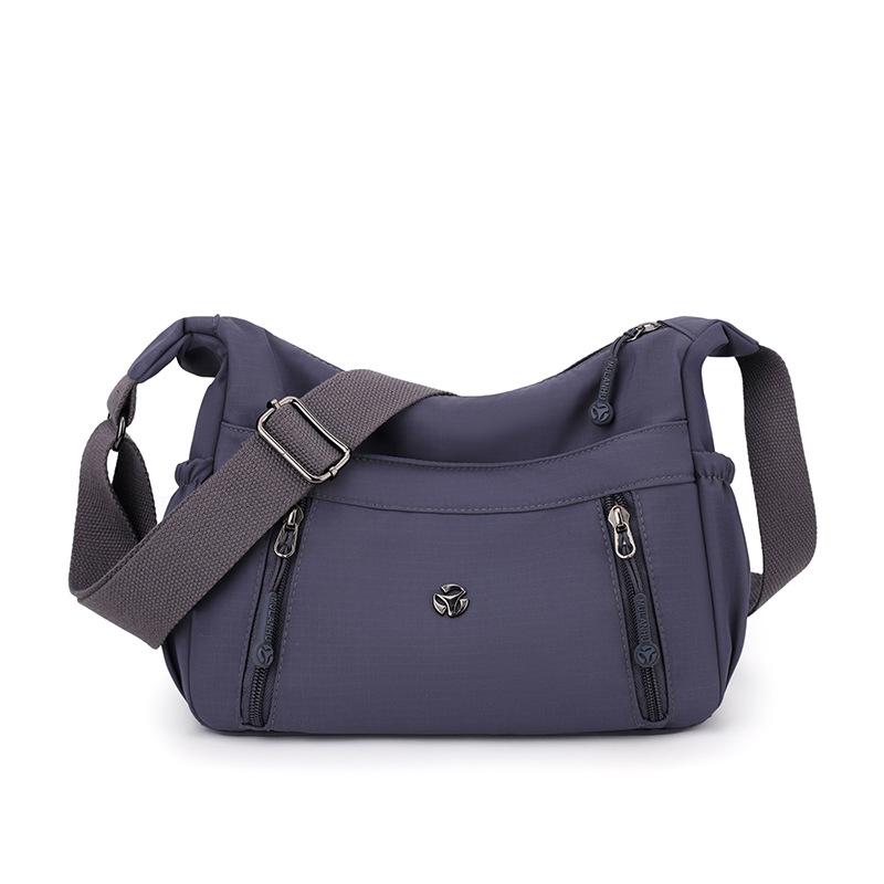 Borsa da donna di mezza età Borsa in nylon leggera a tinta unita Borsa a spalla a tracolla Borsa per mamma