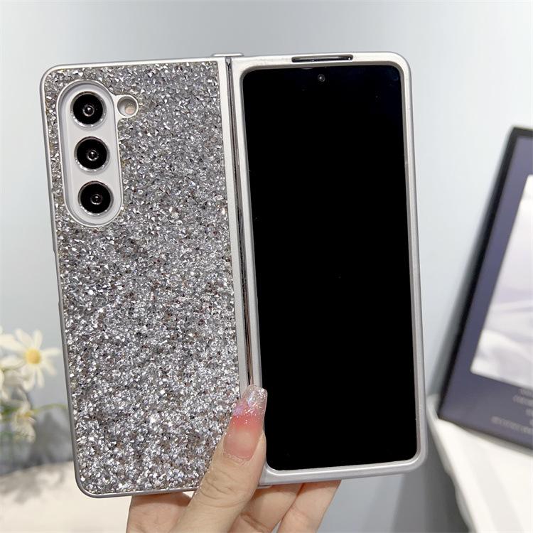 Applicable to Samsung ZFold5 mobile phone case, diamond glitter all-inclusive TPU protective case zfold3 folding mobile phone case 4th generation