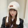 Earmuffs Woolen Beanie Hat Solid Color Winter Hood Hat Simple Plush Ear Protection Hat  Outdoor