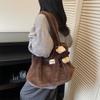 Plush bag women's 2025 new autumn and winter popular fashion lazy relaxation commuter tote bag messenger bag