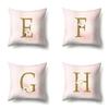 Polyester Pillowcase Home Fantasy Watercolor Print Pillowcase 26 English Letter Cushion Cover