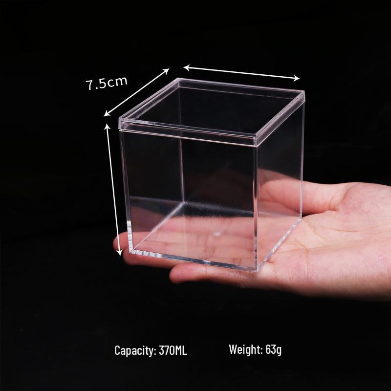Transparent Square Acrylic Storage Box for Figures - Dustproof Food-grade Plastic, PS Wedding Candy Box with Lid