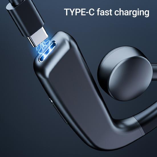 V18 Bluetooth-compatible Earphone Bone Conduction LED Ear Hook Digital Display Business Sports Wireless