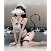 Sexy Sheer Mesh Maid Costume Lingerie Role Play Outfit For Unisex