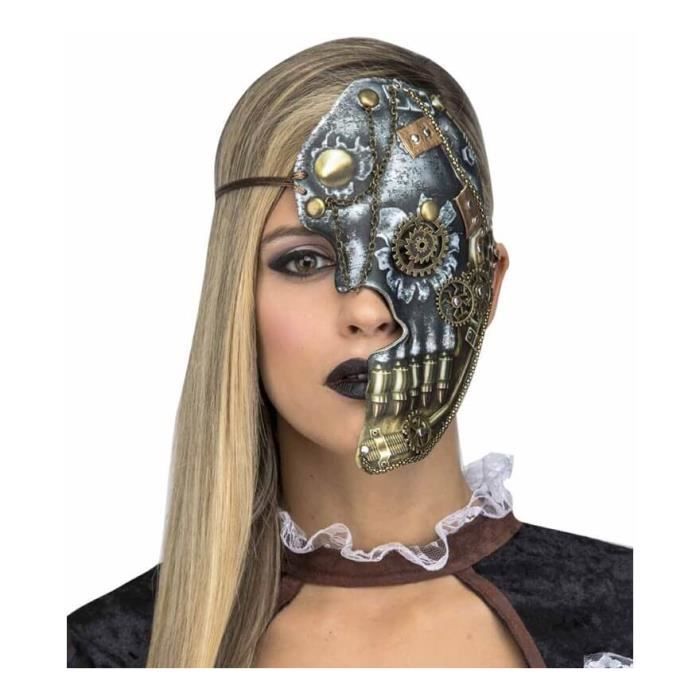 Mi-Masque Steampunk Avec Des Chaînes