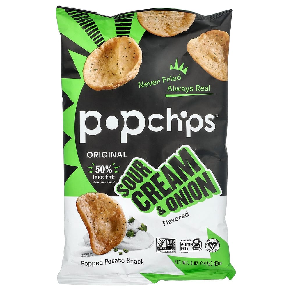 iHerb Popchips Potato Chips Sour Cream & Onion 5 oz (142 g)