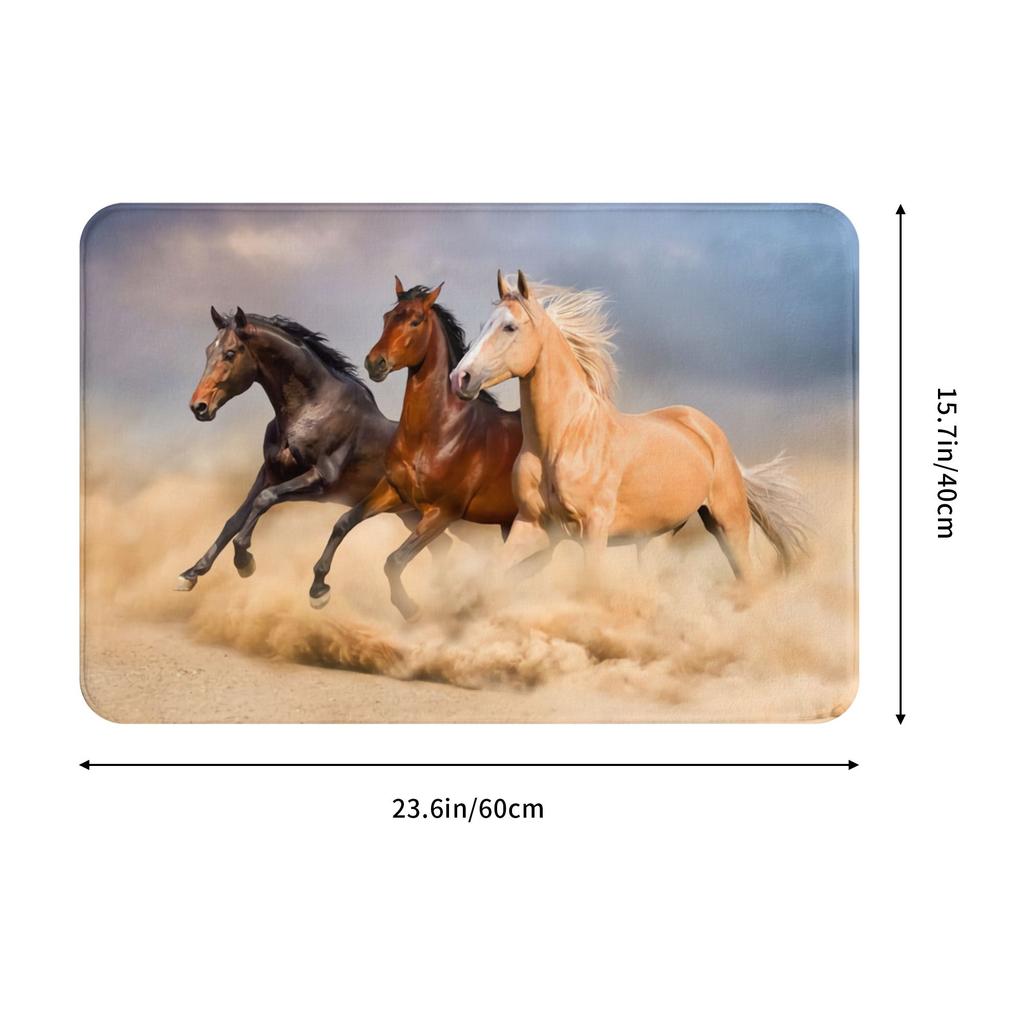 Horse Floor Door Kitchen Bathroom Mats Anti-Slip Outdoor Animal Doormat Living Room Entrance Rug Carpet Footpad